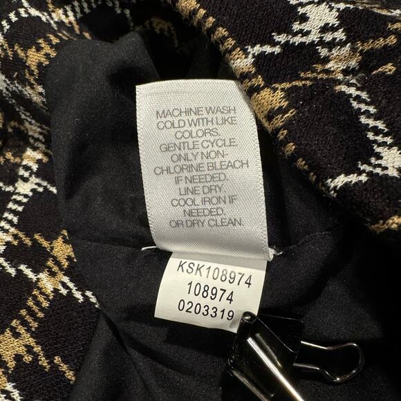 NWT J Jill  Skirt Ponte Pencil 90s Dark Academia Preppy Cottage Plaid Black 4X - Picture 4 of 5